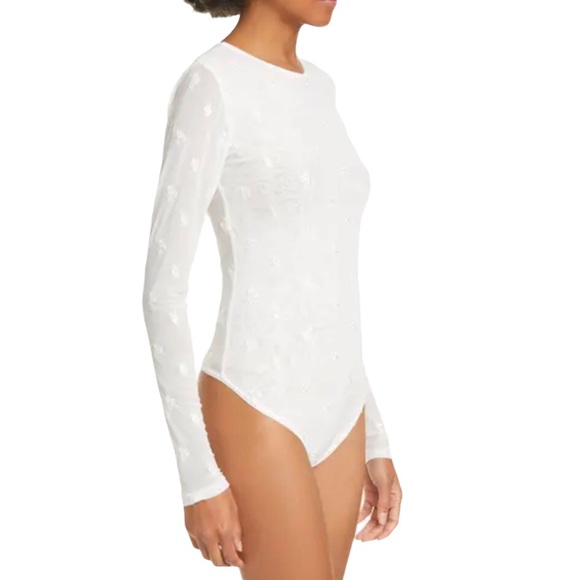 Free People Make Out Mesh Embroidered Bodysuit - Picture 3 of 8